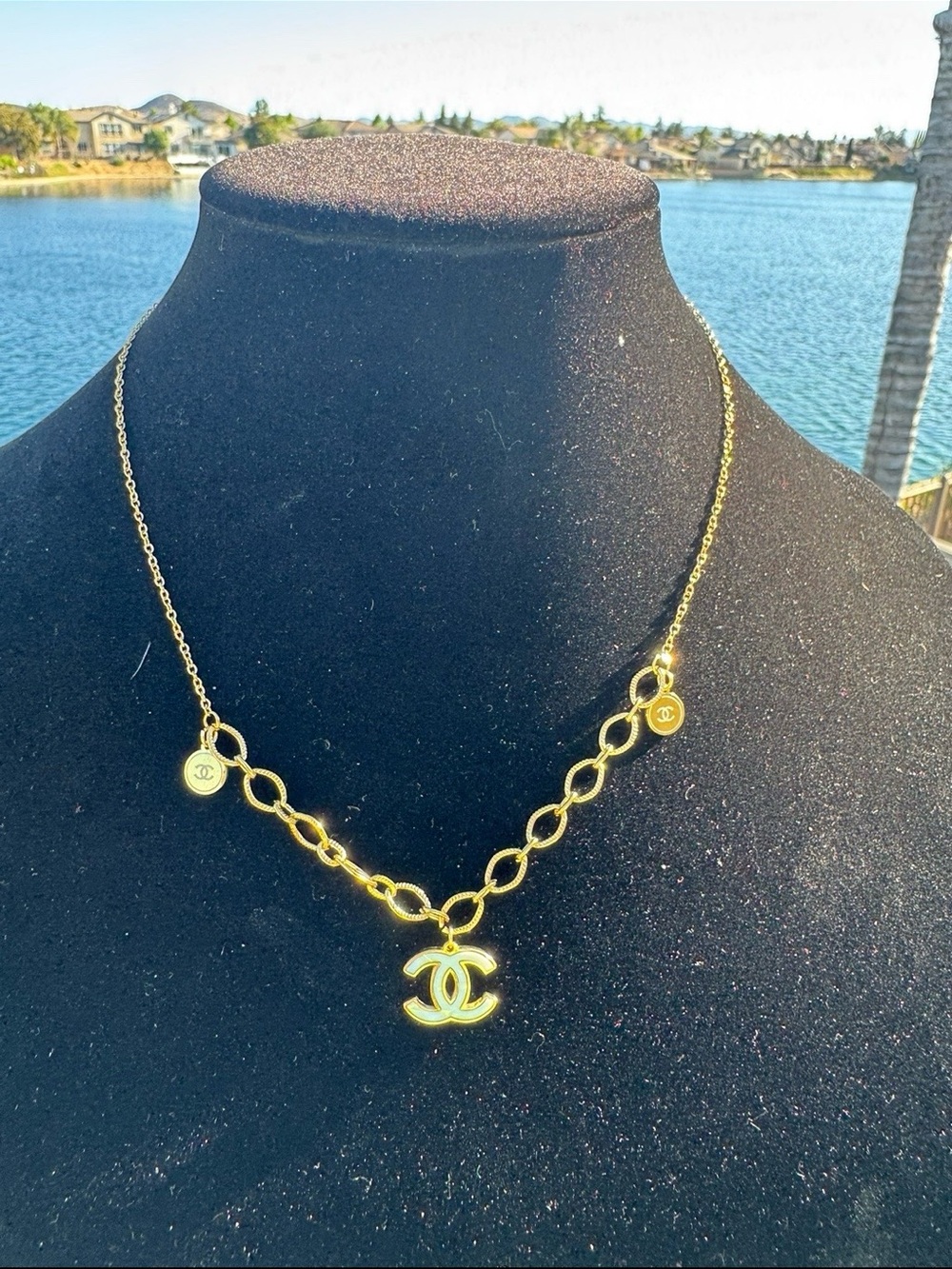 Gold Luxury Designer CC Necklace